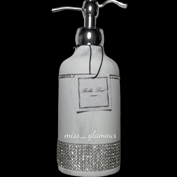 Bella Lux Bath Bella Lux Rhinestone Bling Powder Ceramic Gray